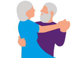 Illustration zwei Senioren, die tanzen