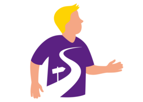 Illustration eines Jugendlichen auf einem Weg
