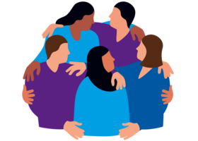 Illustration vieler Personen in Gemeinschaft