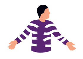 Illustration einer Person mit geöffneten Armen