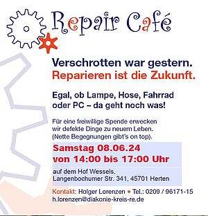 Einladung zum Repair Café am 8.6.24